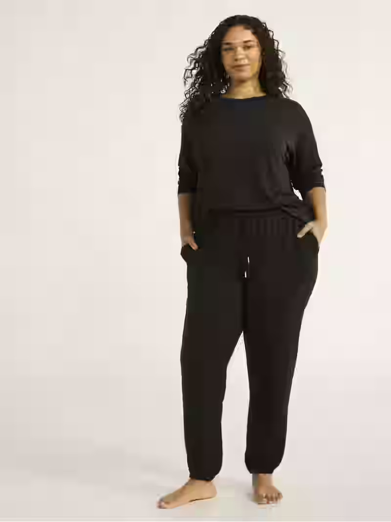 Joyspun Women's and Women’s Plus French Terry Sweatshirt and Joggers Set, 2-Piece, Sizes XS to ... | Walmart (US)