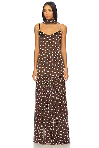 Show Me Your Mumu Dalia Maxi Dress in Chocolate Brown Polka Dot from Revolve.com | Revolve Clothing (Global)