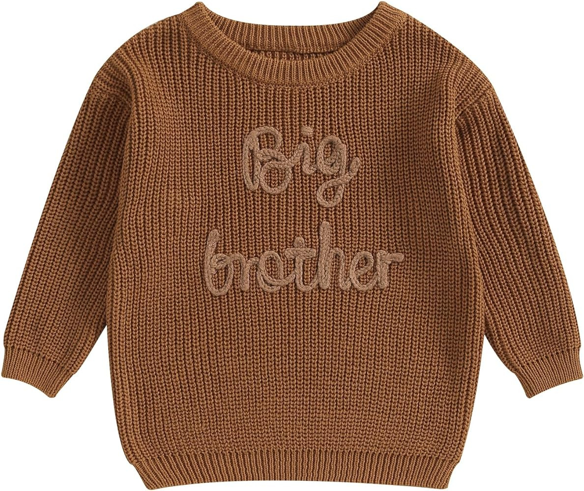 Filgriox Big Sister Little Sister Matching Outfits Toddler Baby Girl Boy Knit Sweater Letter Embr... | Amazon (CA)