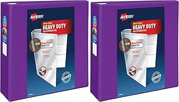 Avery Heavy-Duty View 3 Ring Binder, 4 Inch One Touch EZD Rings, 4.5 Inch Spine, 1 Purple Binder ... | Amazon (US)