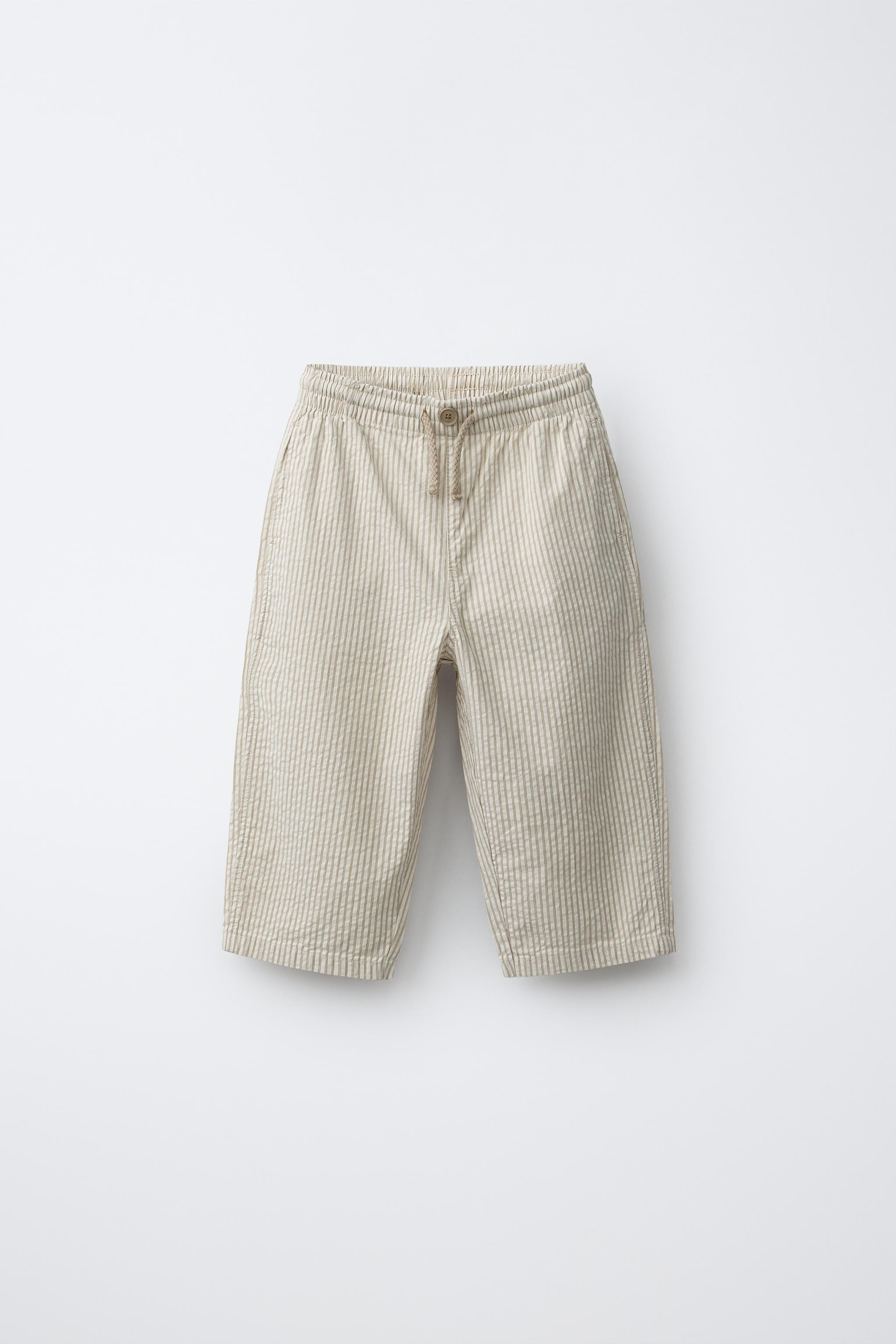 STRIPED SEERSUCKER PANTS | Zara US