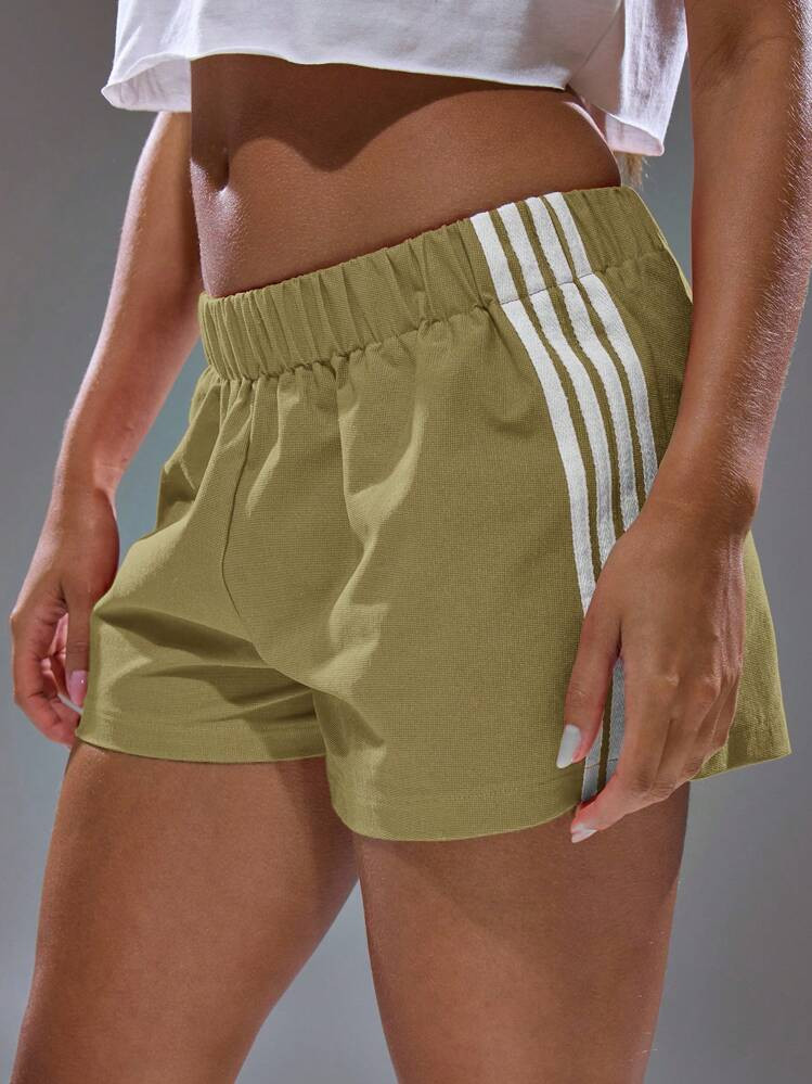 MUSERA Stripe Detail Mini Loose Fit Runner Shorts Spring, Summer, Streetwear, Y2k, Cool Girl,City Muse Lounge Christmas Everyday Christmas | SHEIN