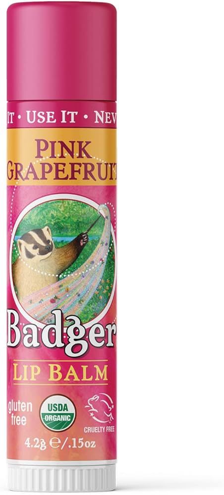 Badger Organic Pink Grapefruit Lip Balm, 0.15 OZ | Amazon (US)