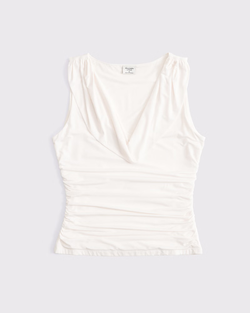 Abercrombie & Fitch Women's Draped Cowl Neck Top in Cream - Size S | Abercrombie & Fitch (US)