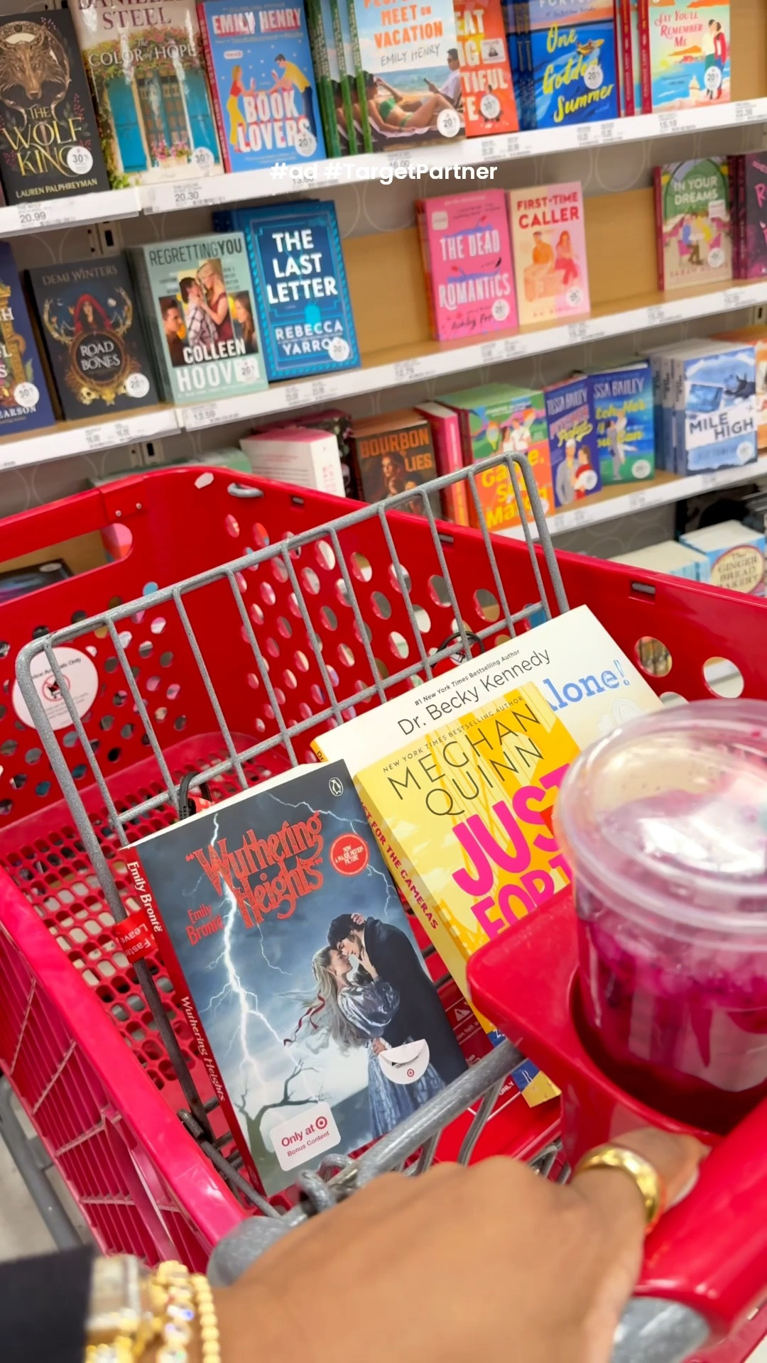 #ad One thing about me, I'm going to pick up a romance novel :) the hopeless romantic in me can't resist :) 
 I picked up "Just for the Cameras" and
"Wuthering Heights" 2 romance novels that are Target exclusives and currently trending on BookTok. I started reading Wuthering Heights" in store because Belle wanted to read a bit and I’m already intrigued 🤩📖 #TargetBooks #TargetPartner #Target @Target 


#LTKdayinmylife #LTKmomlife