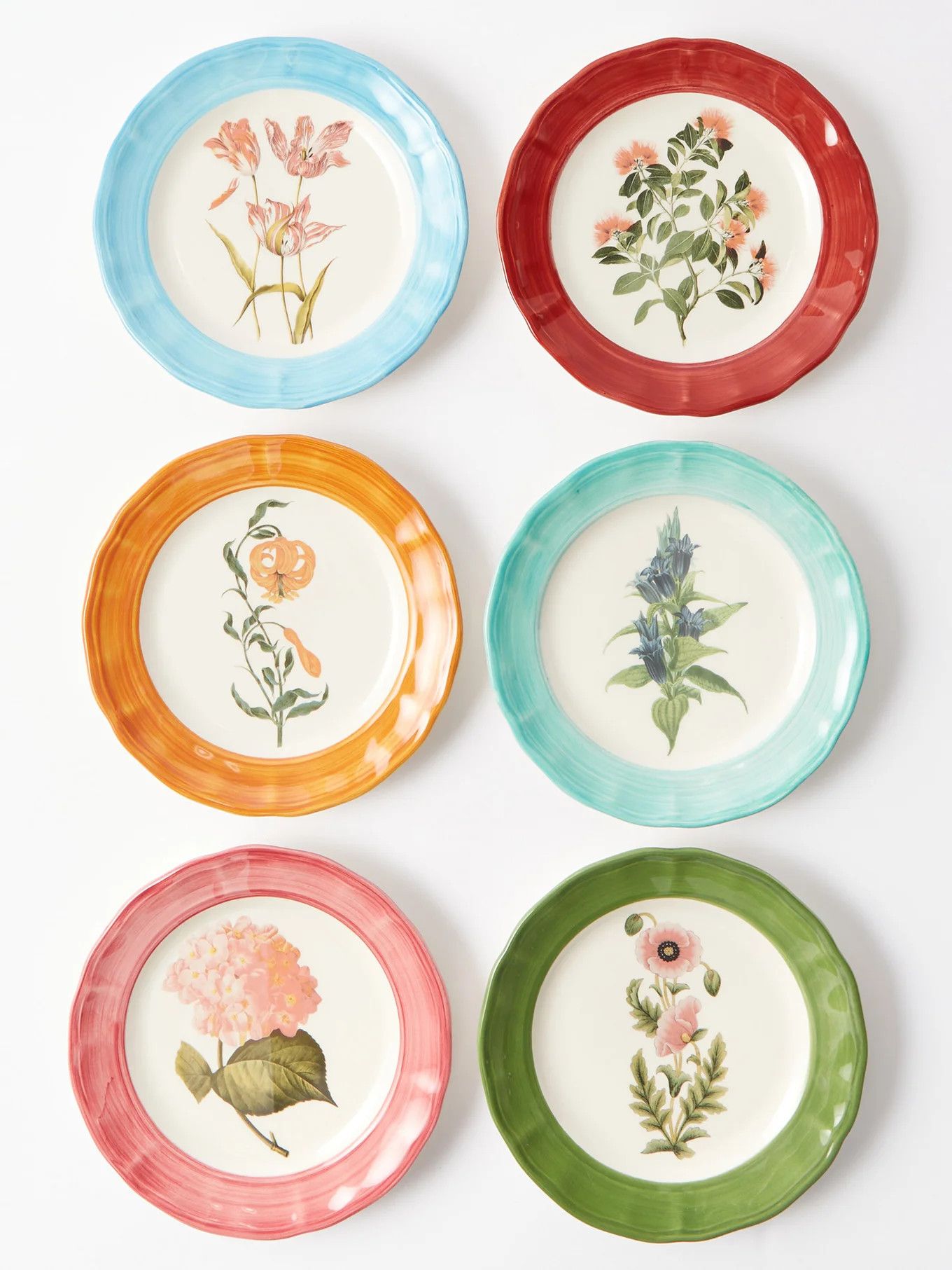 Set of six Garden Sultan ceramic side plates | Matches (US)