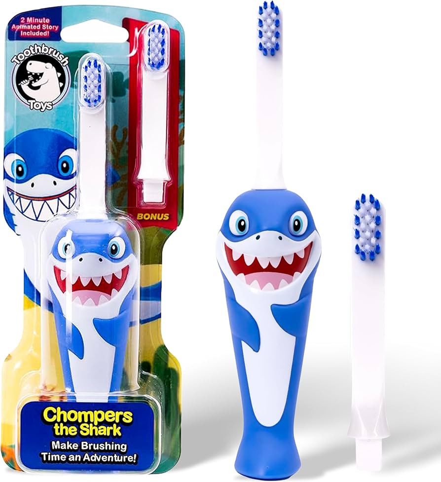 Kids Soft Bristle Shark Toothbrush for Ages 2+, Gentle and Cute Toothbrush for Children with Repl... | Amazon (US)