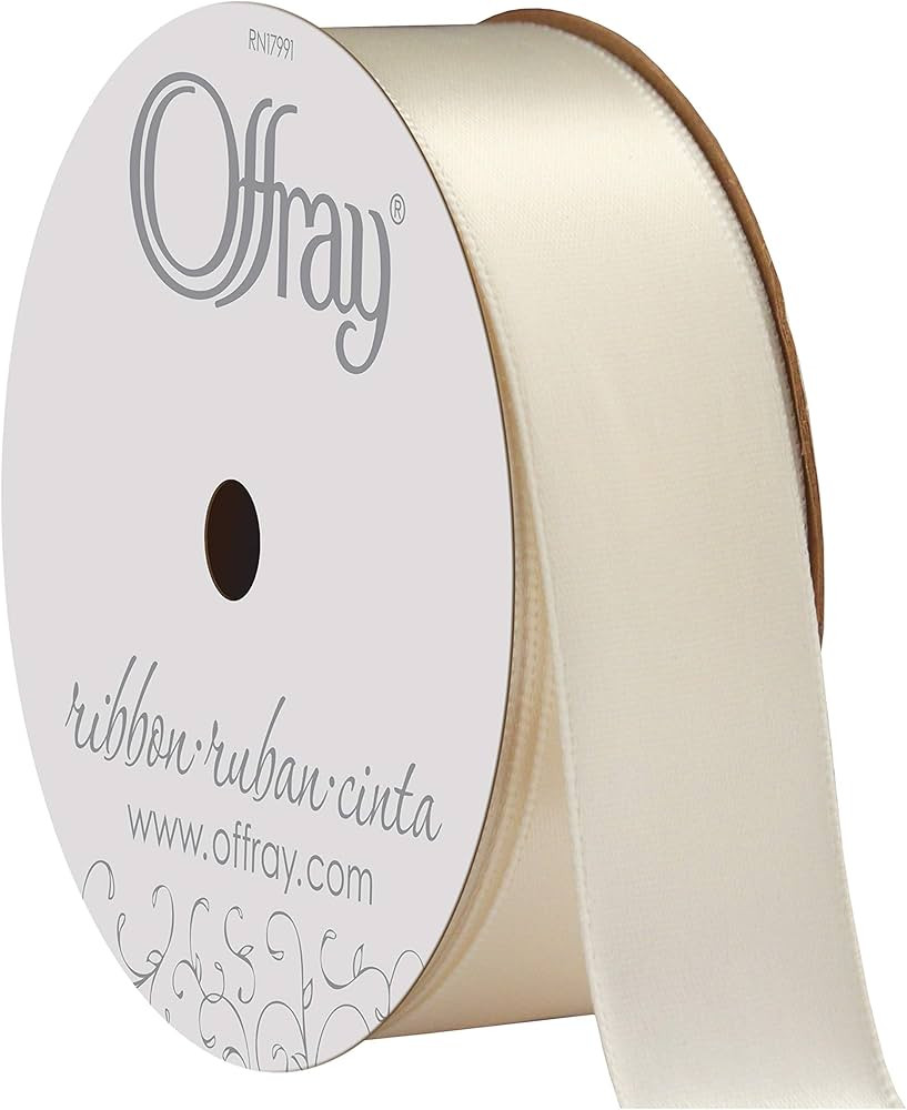 Berwick 061572 7/8" Wide Single Face Satin Ribbon, Antique White Ivory, 6 Yds | Amazon (US)