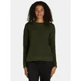 Time and Tru Women's and Women's Plus Waffle Stitch Sweater with Long Sleeves, Midweight, Sizes X... | Walmart (US)