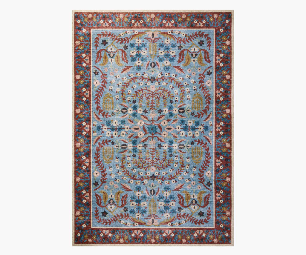 Canopy Edie Printed Rug - Red & Blue | Rifle Paper Co.
