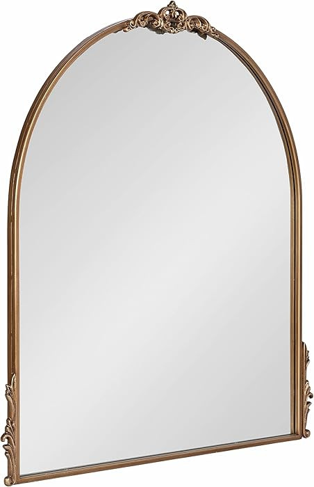 Kate and Laurel Myrcelle Traditional Arched Mirror; 30 x 32; Antique Gold; Decorative Large Vinta... | Amazon (US)