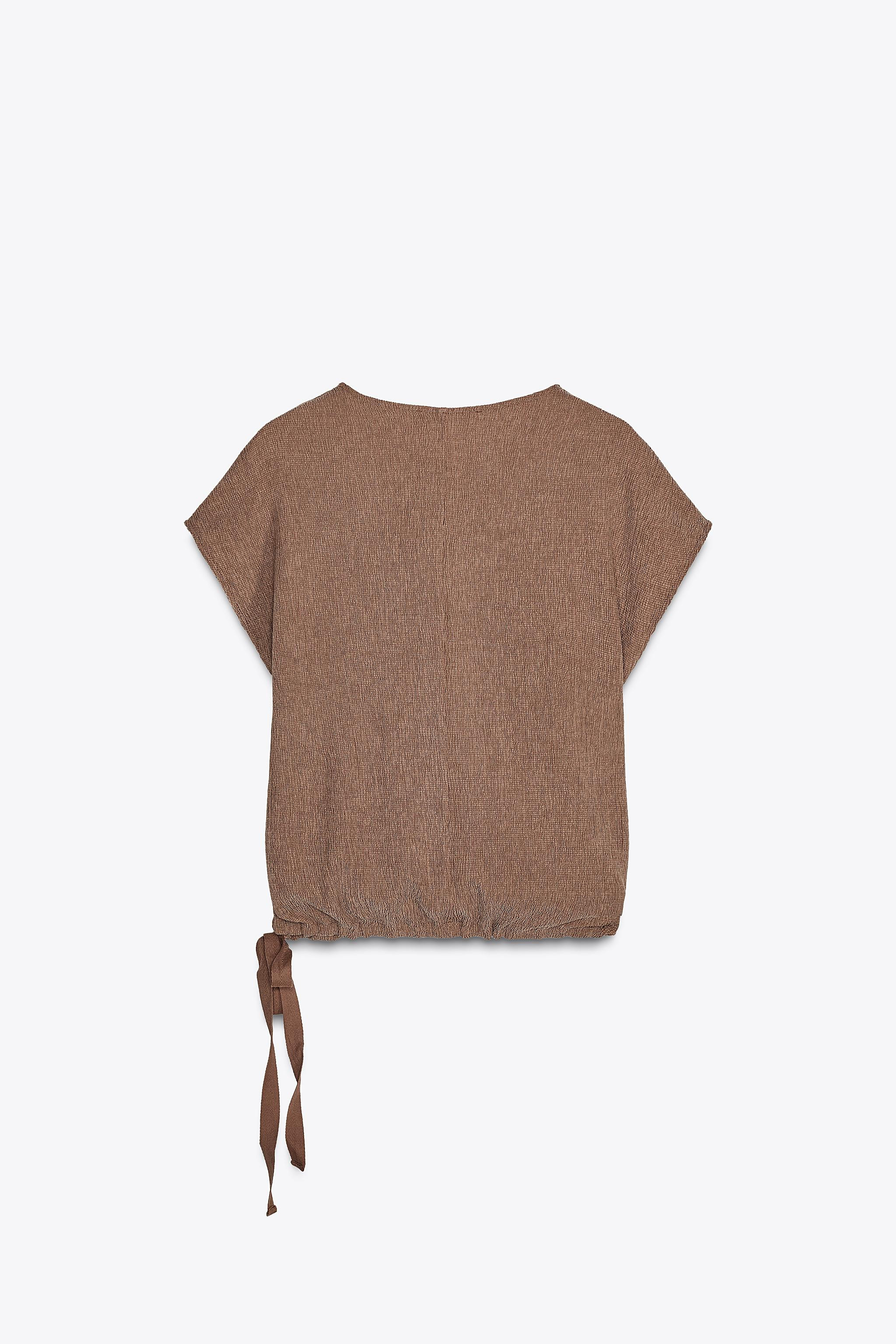 TEXTURED TIE TOP | Zara US