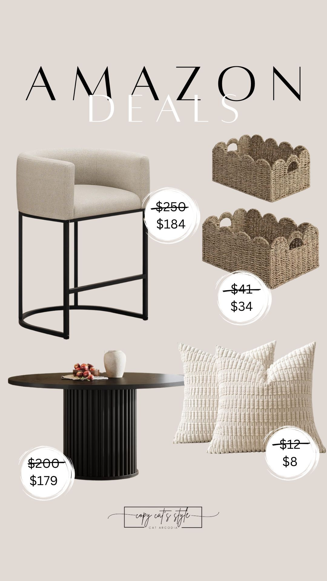 Amazon Home Deals! Amazon stools, tables, pillows, baskets. 

#LTKFindsUnder50 #LTKHome #LTKSaleAlert