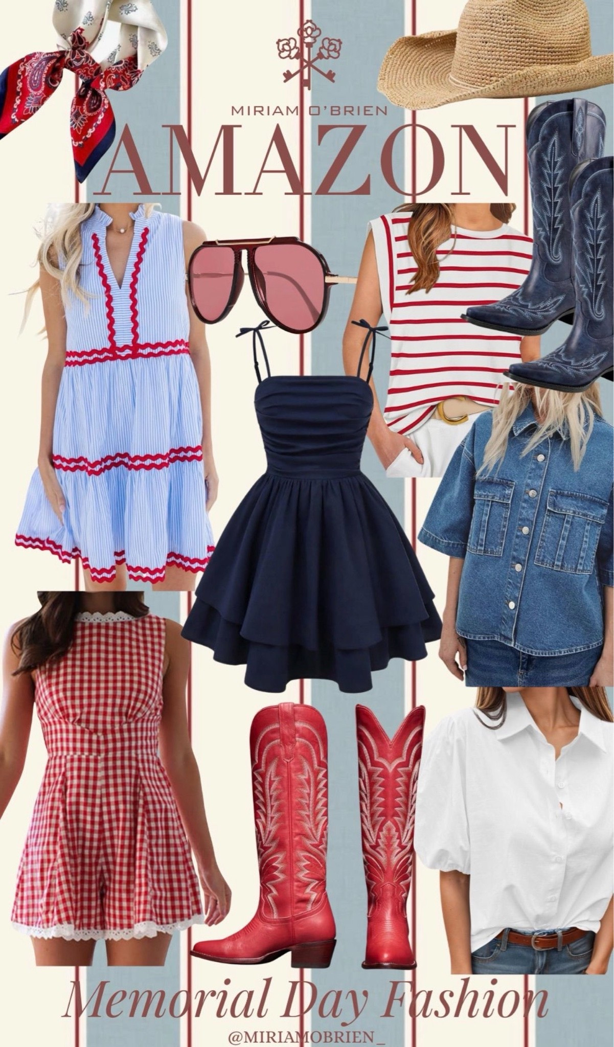 Red, white & effortlessly chic
Follow me @miriamobrien on IG and TikTok 

MemorialDayStyle #AmericanaStyle #WesternChic #AmazonFashion #SummerStyle #CowgirlStyle #ClassicChic #PatrioticStyle #FashionInspo #TimelessStyle

#LTKSeasonal #LTKootd #LTKOver40