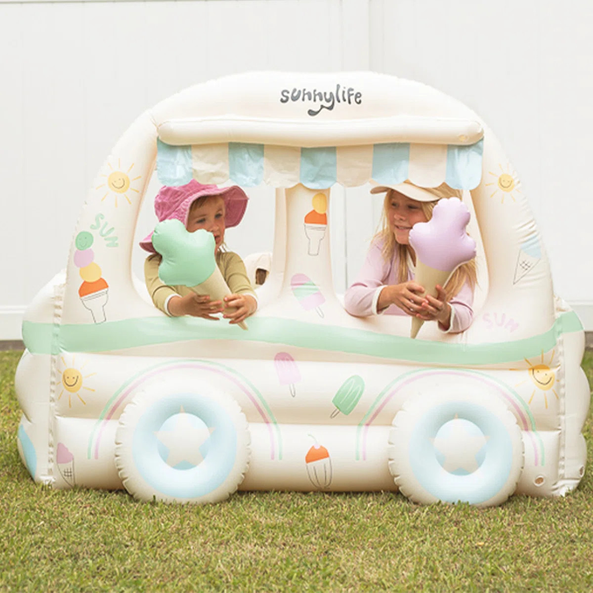 Sunnylife: Inflatable Cubby - Summer Sundae - Pastel Ice Cream Truck Play Space, 3 Inflatable Con... | Wayfair North America