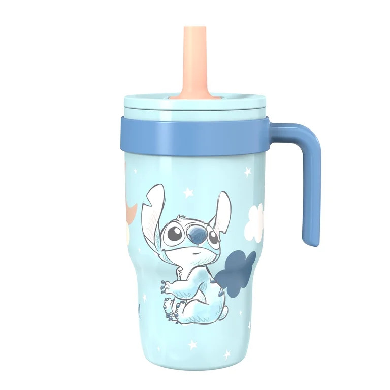 Zak Designs 10oz Stitch Double Wall Stainless Steel Cruiser Tumbler with Handle and Soft Silicone... | Walmart (US)