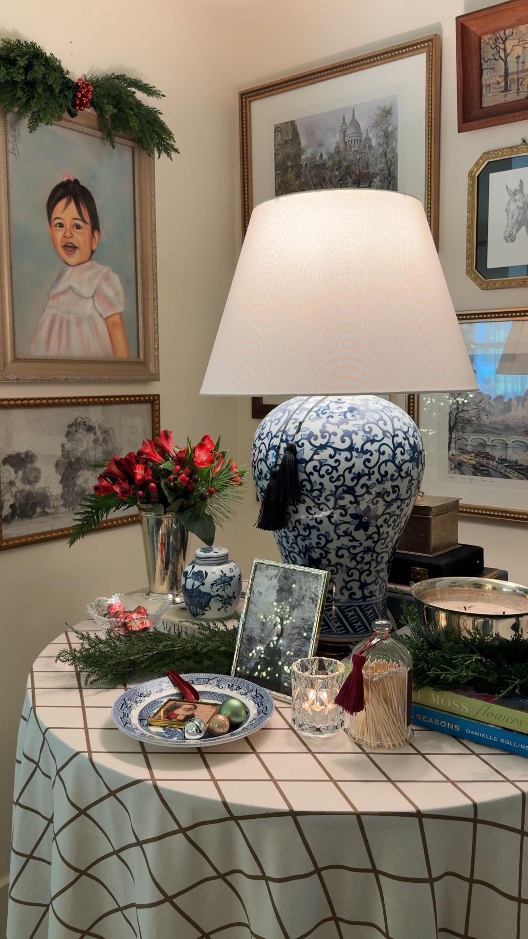 Blue & White. Table Lamp. Chinoiserie Lamp. Silver Bowl. Mint Julep Cup. Traditional Home. Skirted Table. Lavender Rose Home. Classic + Collected Home.

#LTKHoliday #LTKHome