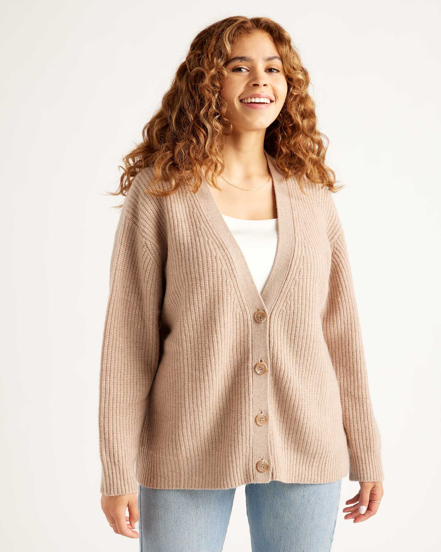 Mongolian Cashmere Boyfriend Cardigan Sweater | Quince