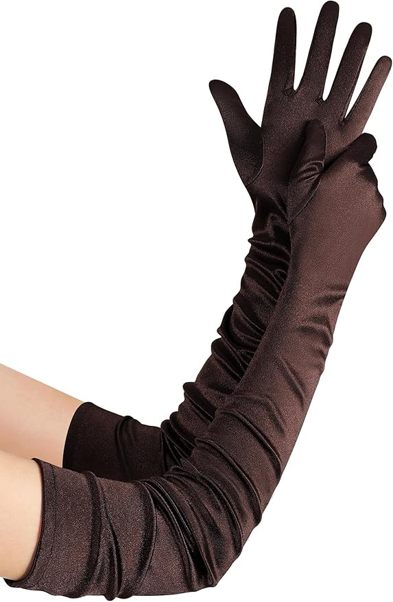 BABEYOND Women's Long Satin Gloves Elbow Length 1920s Flapper Gloves for Great Gatsby Party Prom ... | Amazon (UK)