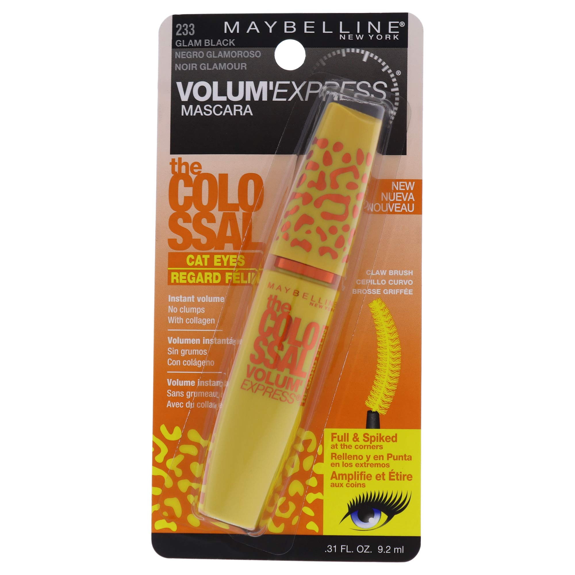 Maybelline New York Volume Express Colossal Cat Eyes Washable Mascara, Glam Black, 0.31 Fl Oz | Amazon (US)