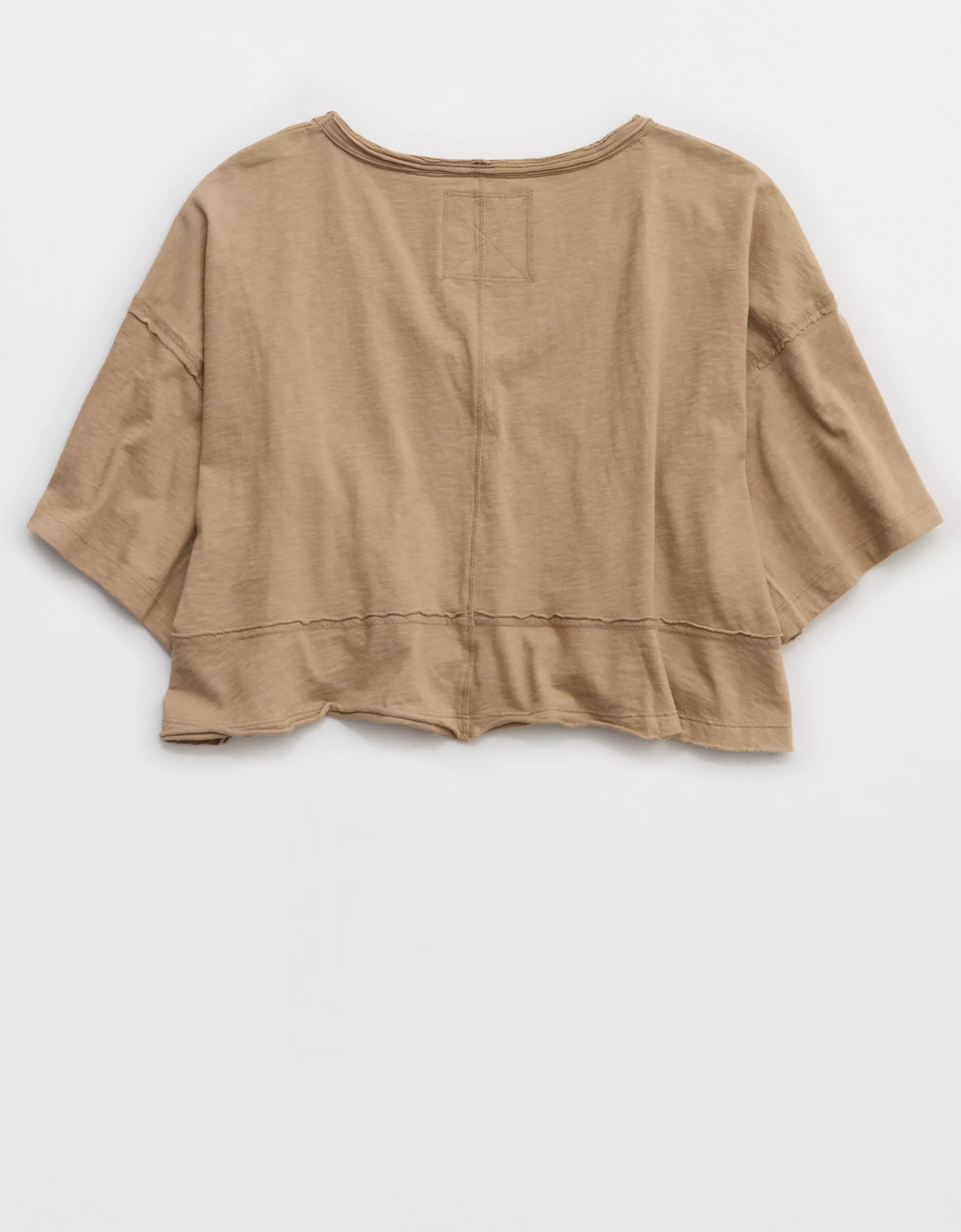Aerie Happiest Cropped V Neck T-Shirt | Aerie