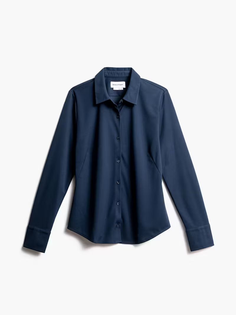 Navy (Recycled) Women's Apollo Shirt | Ministry of Supply | Ministry of Supply