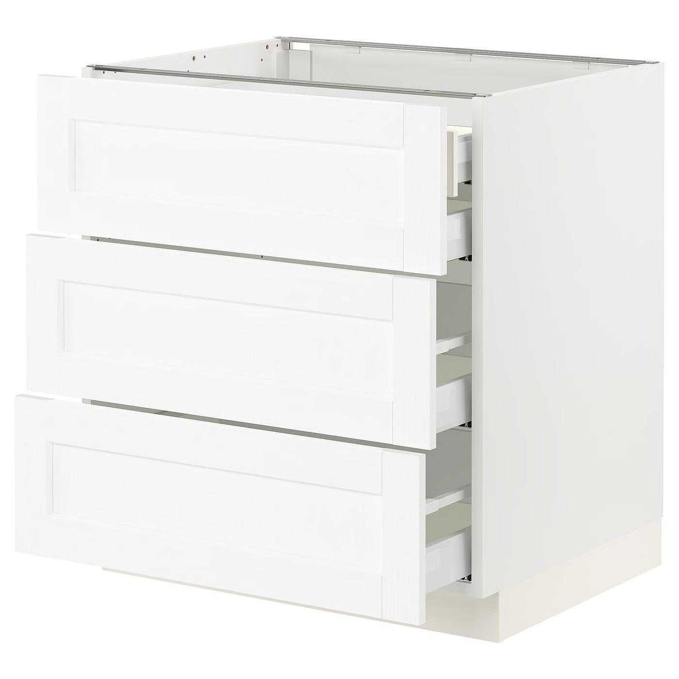 IKEA SEKTION / MAXIMERA base cabinet with 3 fronts/4 drawers, white Enköping/white wood effect, 30x24x30 | IKEA US
