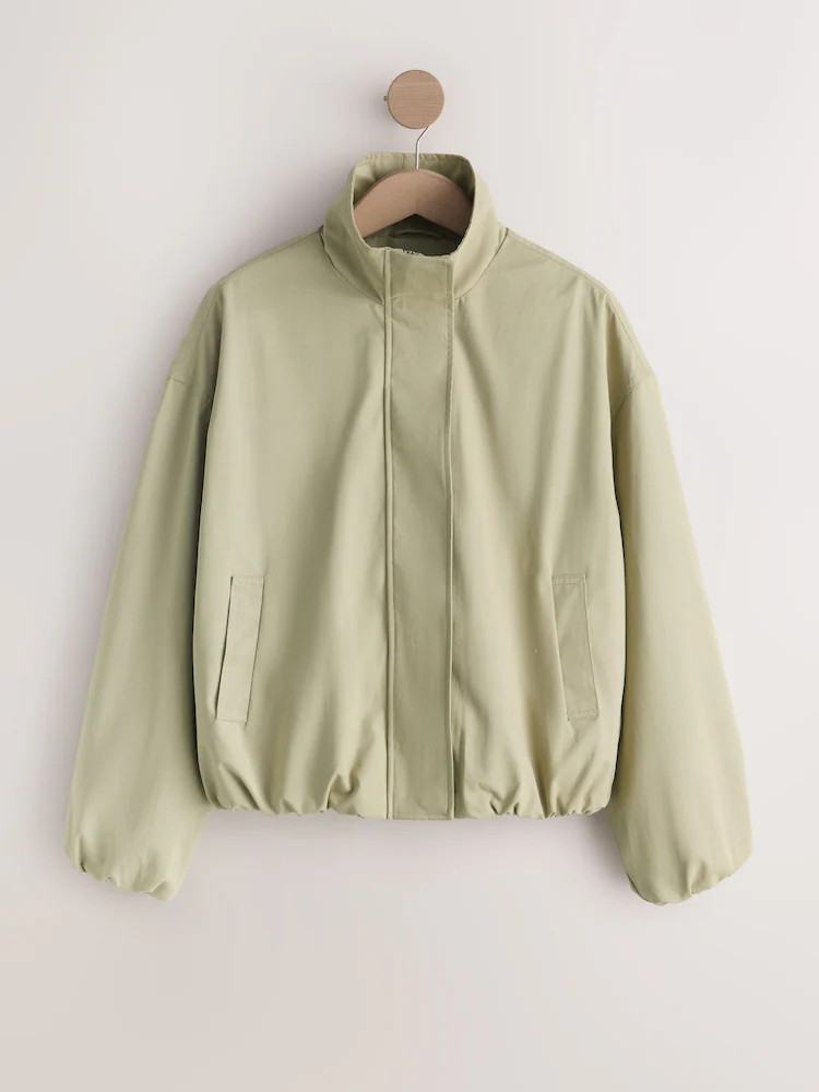 Buy Stone Cotton Funnel Neck Bomber Jacket from Next USA | Next US