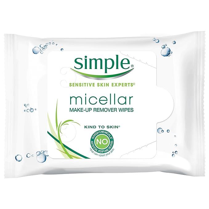 SIMPLE FACE Simple Kind To Skin Facial Care Micellar 25 Piece Wipes, 4 Count, white | Amazon (US)