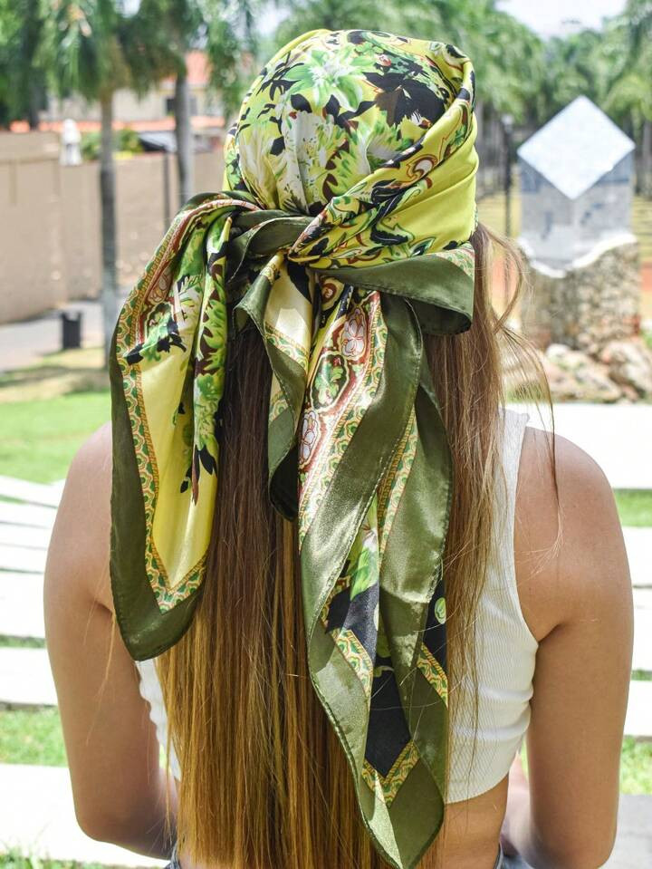Green Vintage Paisley Paisley Pattern Scarf, Large 90cm Bandana Head Wrap | SHEIN