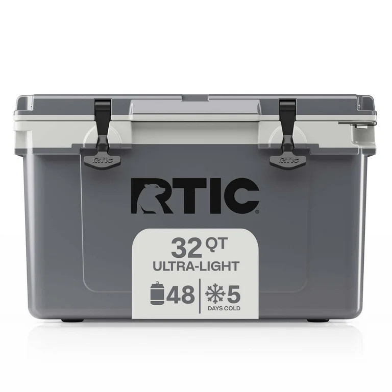 RTIC 32 QT Ultra-Light Hard-Sided Ice Chest Cooler, Fits 48 Cans, Dark Grey & Cool Grey | Walmart (US)