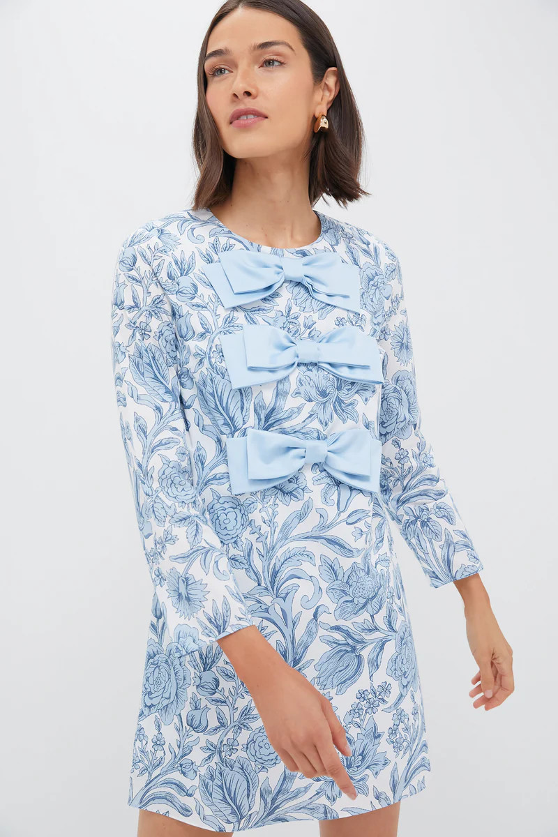 Blue Chintz Clarice Bows Dress | Tuckernuck (US)