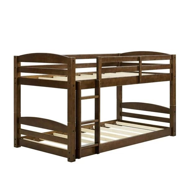 Dorel Living Sierra Twin Over Twin Wooden Bunk Bed with Ladder in Mocha | Walmart (US)