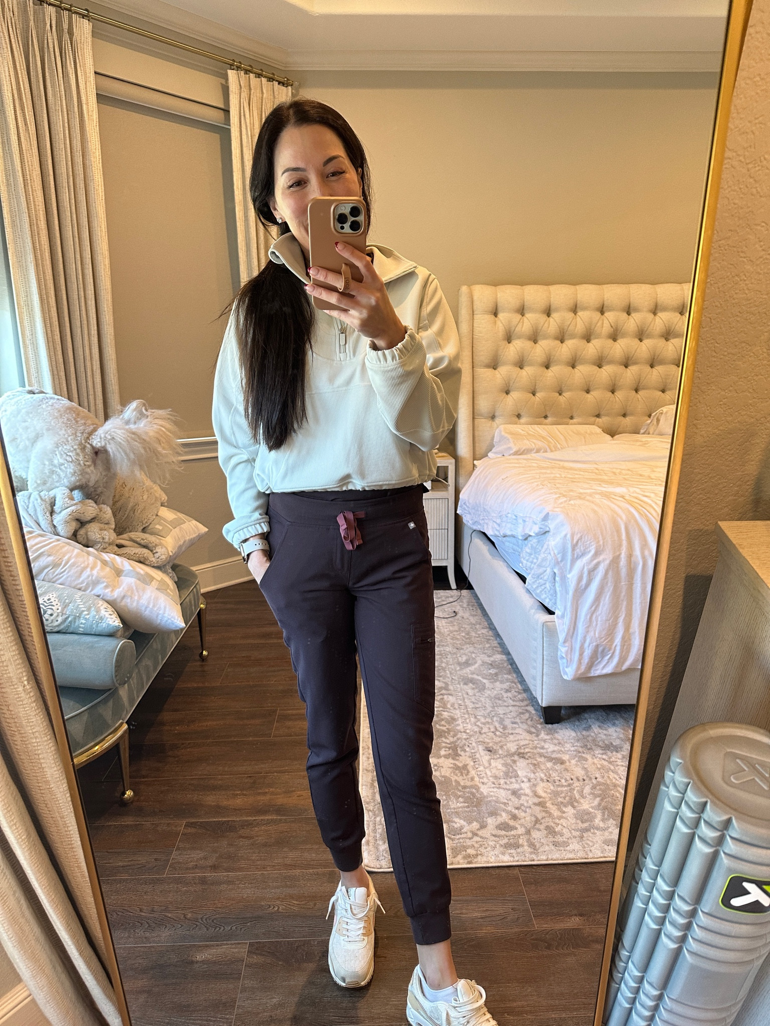 I love Lululemon and I love this bone color pullover in softstream material. Wearing size 6. 

#LTKover40 #LTKVideo #LTKstyletip