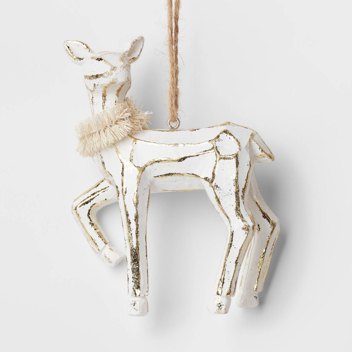 Deer with Sisal Collar Christmas Tree Ornament White - Wondershop™ | Target