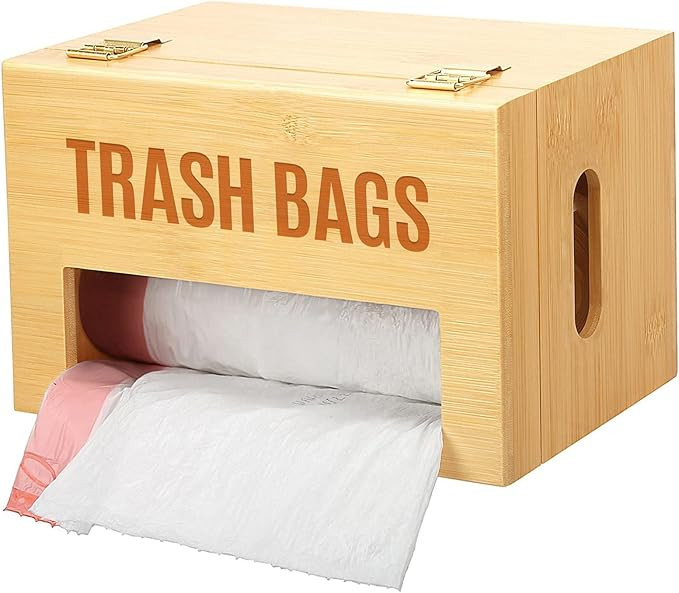 Extra Large Bamboo Trash Bag Dispenser Holder for Tall Kitchen Bags, Fits Costco Jumbo Rolls, 13... | Amazon (US)