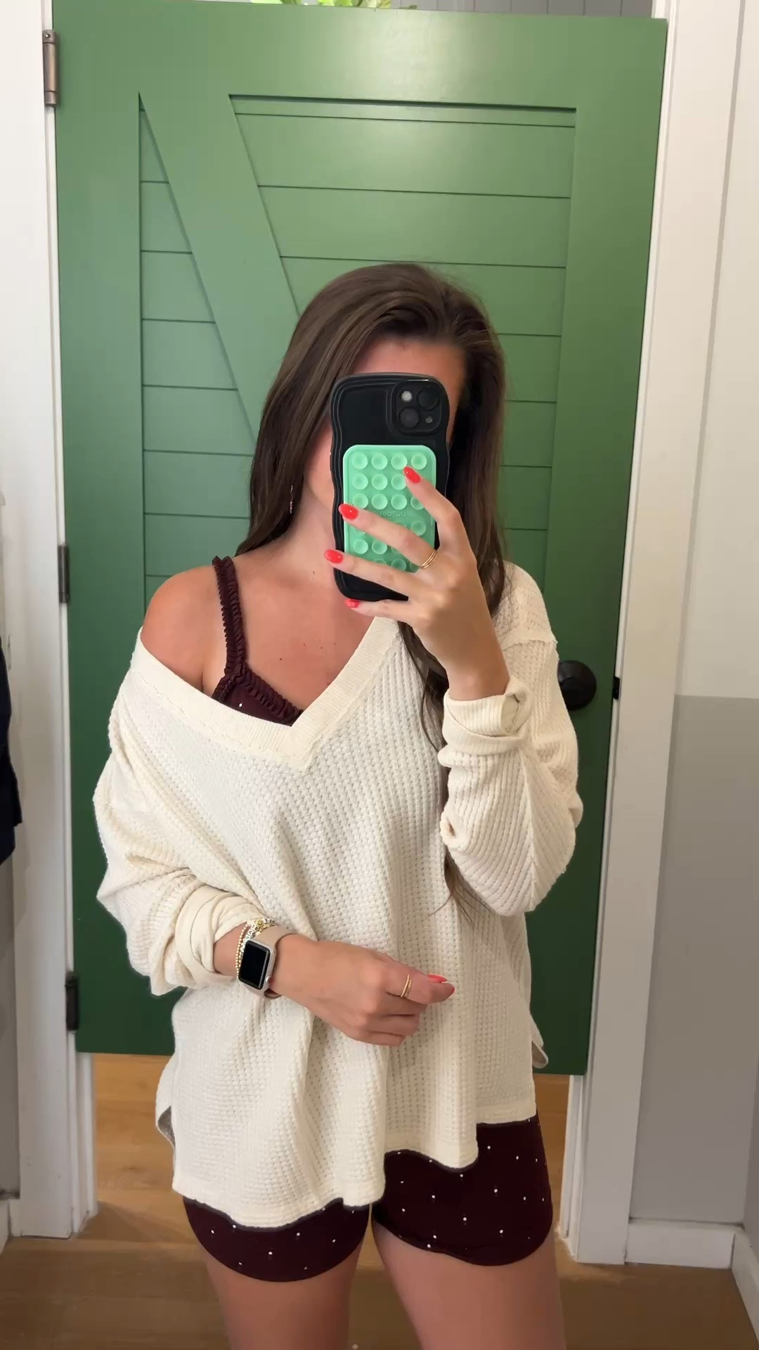 // waffle knit on sale for 30% off!! // polka dot and ruffle athleisure set - wearing a small in everything //

#LTKootd #LTKActive #LTKSaleAlert