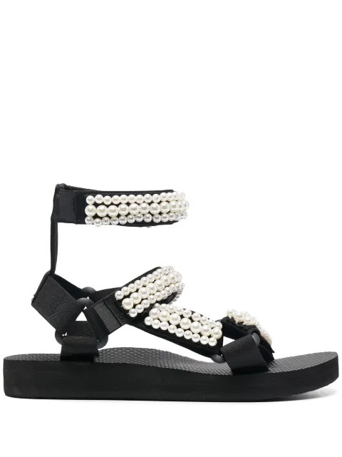 Arizona Love pearl-embellished Sandals - Farfetch | Farfetch (UK)