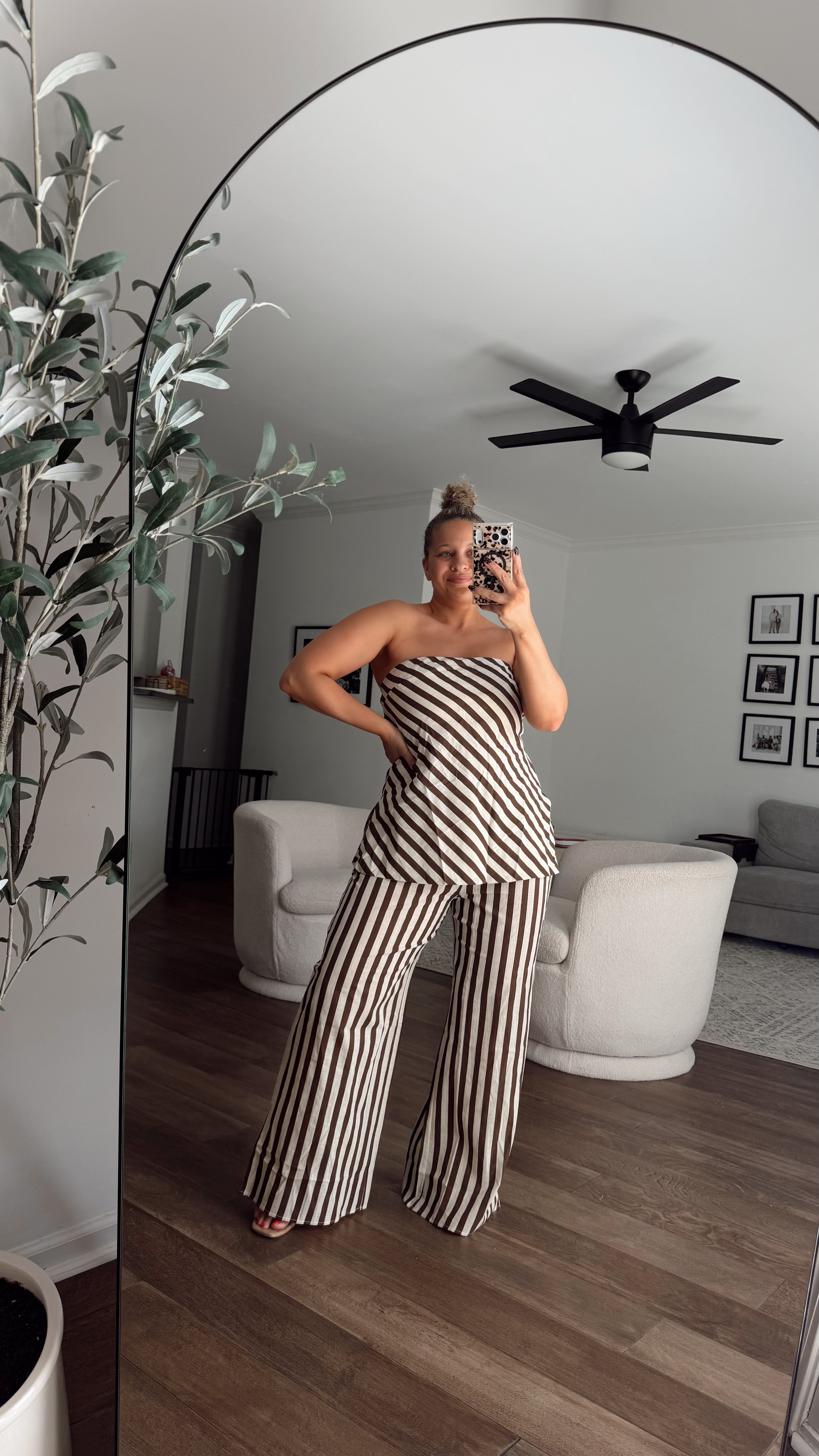 the cutest striped matching set, wearing XL 

 