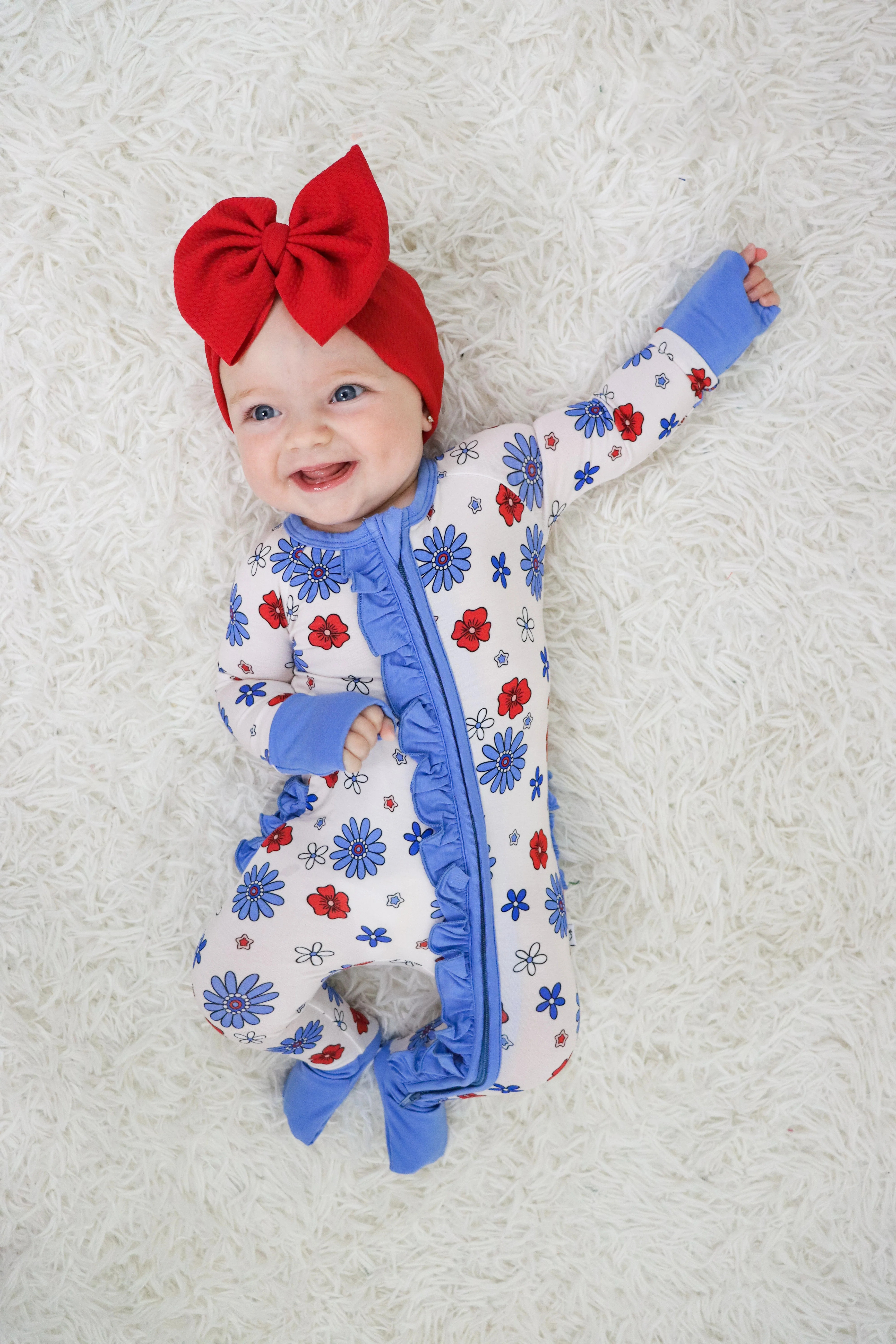 EXCLUSIVE FREEDOM BLOOMS DREAM RUFFLE ROMPER | DREAM BIG LITTLE CO