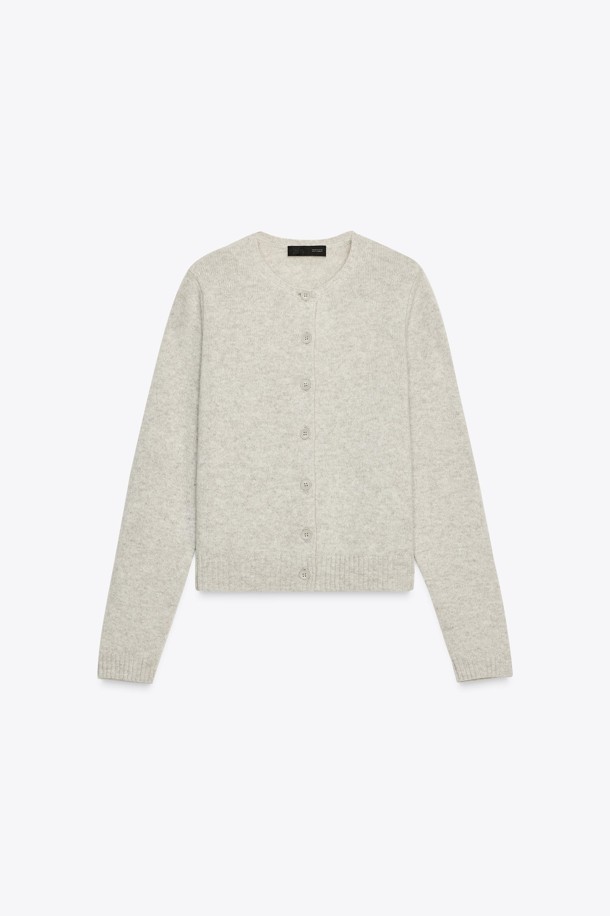 100% WOOL LONG SLEEVE CARDIGAN | Zara US
