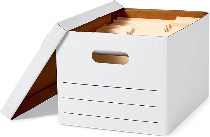 Amazon Basics Storage/Filing Boxes with Lift-Off Lid, Letter/Legal Size, Collapsible, Tape-Free A... | Amazon (US)