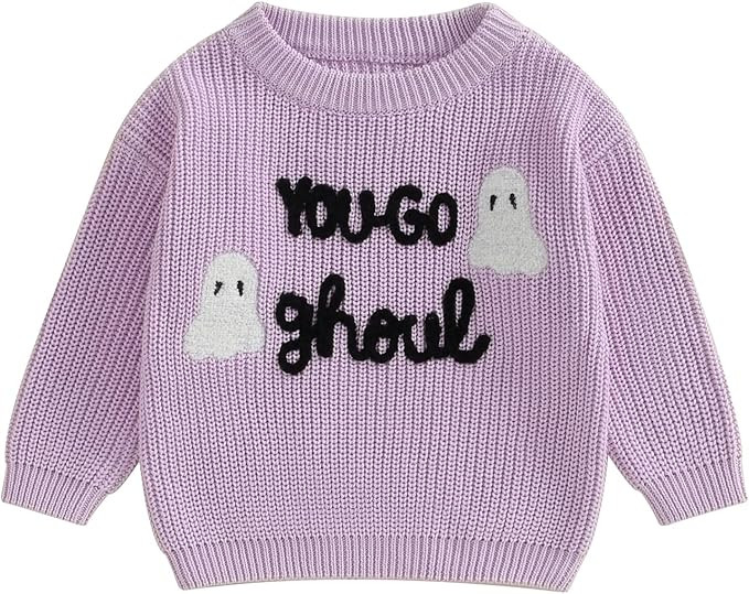 Toddler Sweater Baby Halloween Ghost Pumpkin Spider Outfit Warm Knit Sweatshirt Pullover Infant K... | Amazon (US)