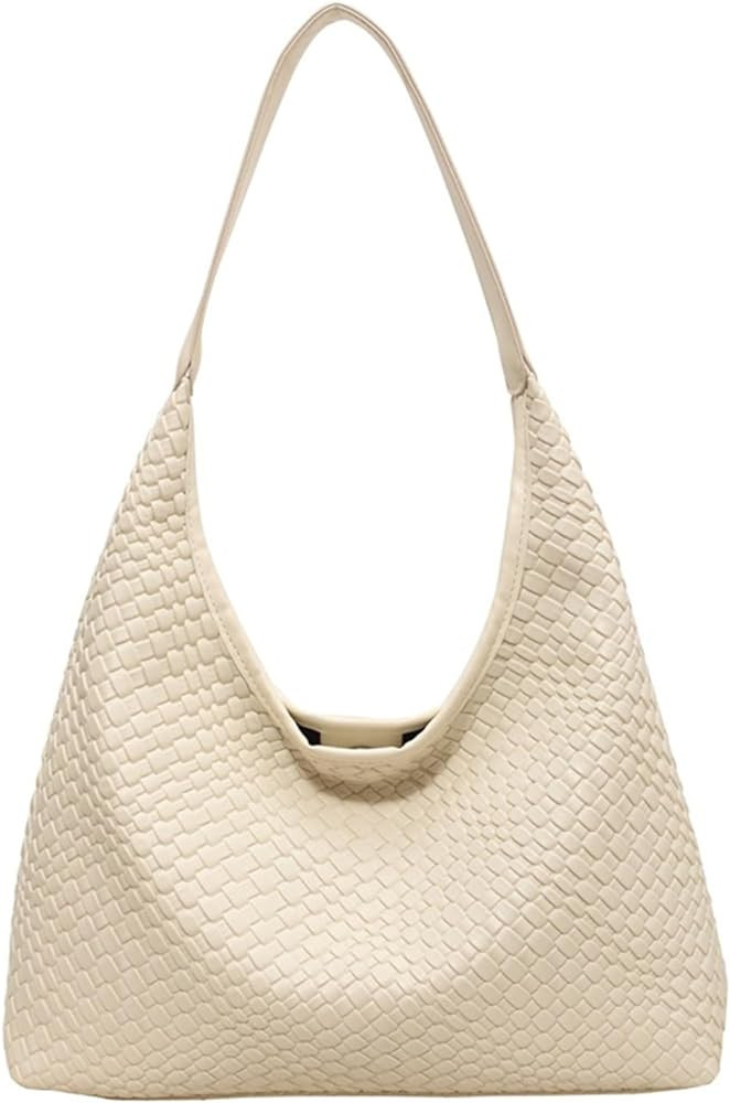 2023 Woven Leather Tote Bag for Women Top-handle Shoulder Bag, Hobo Bags Large Capacity Soft Vega... | Amazon (US)