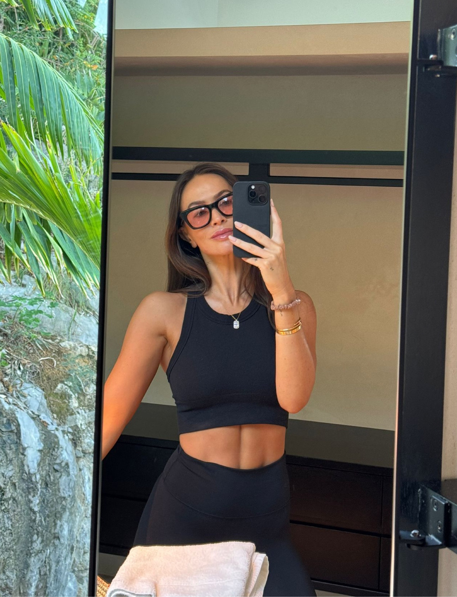 Jacques marie mage, Alo yoga, gym outfit, yoga outfit, gym set, gym outfit set, black tank top, black leggings, pilates outfit, square sunglasses, fitness wear, loungewear, fitness inspiration 

#LTKSeasonal #LTKstyletip #LTKeurope