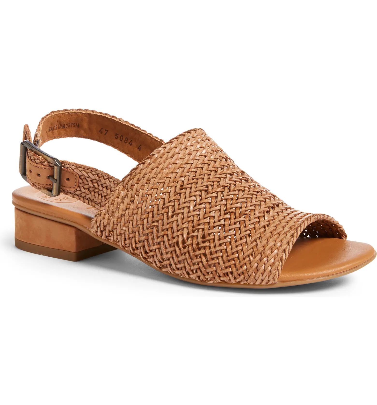Helena Woven Leather Block Heel Sandal | Nordstrom