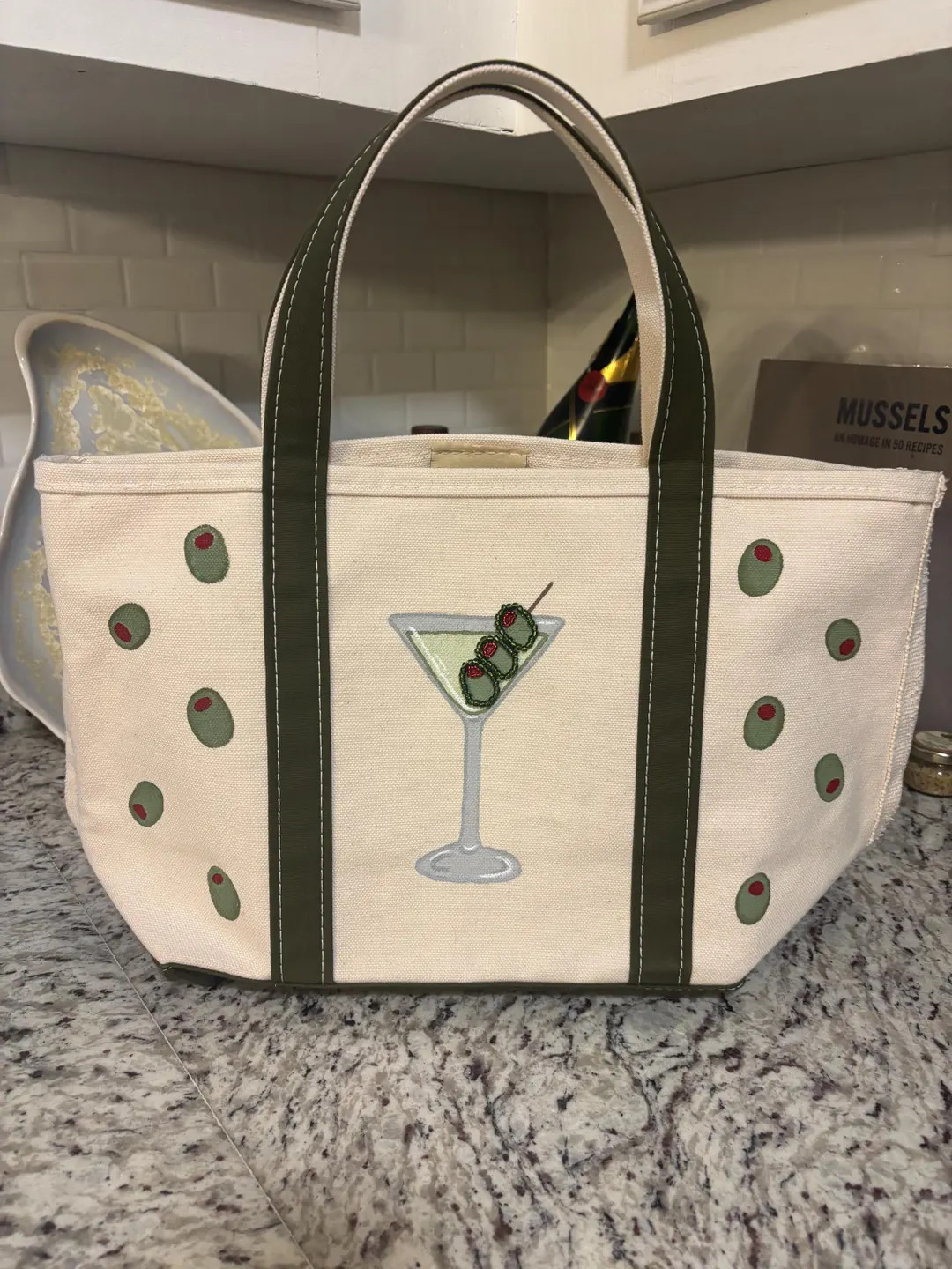 Dirty Martini Hand-painted and Beaded Medium L.L. Bean Boat and Tote Bag - Etsy | Etsy (US)