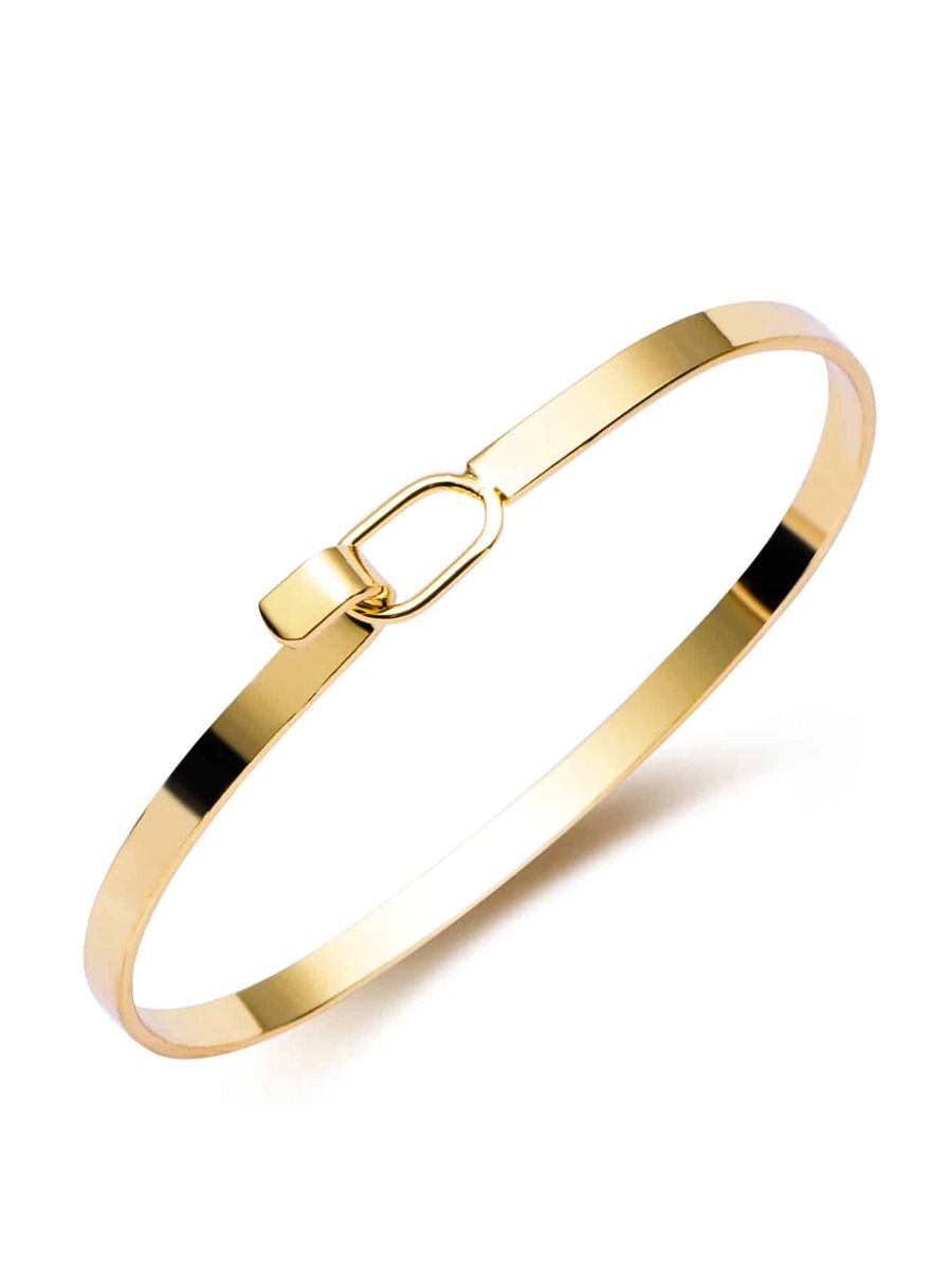 Gold Plated Buckled Minimalist Open Bracelet | SHEIN