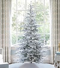 KING OF CHRISTMAS 7' King Noble Flock Artificial Christmas Tree Unlit | Amazon (US)