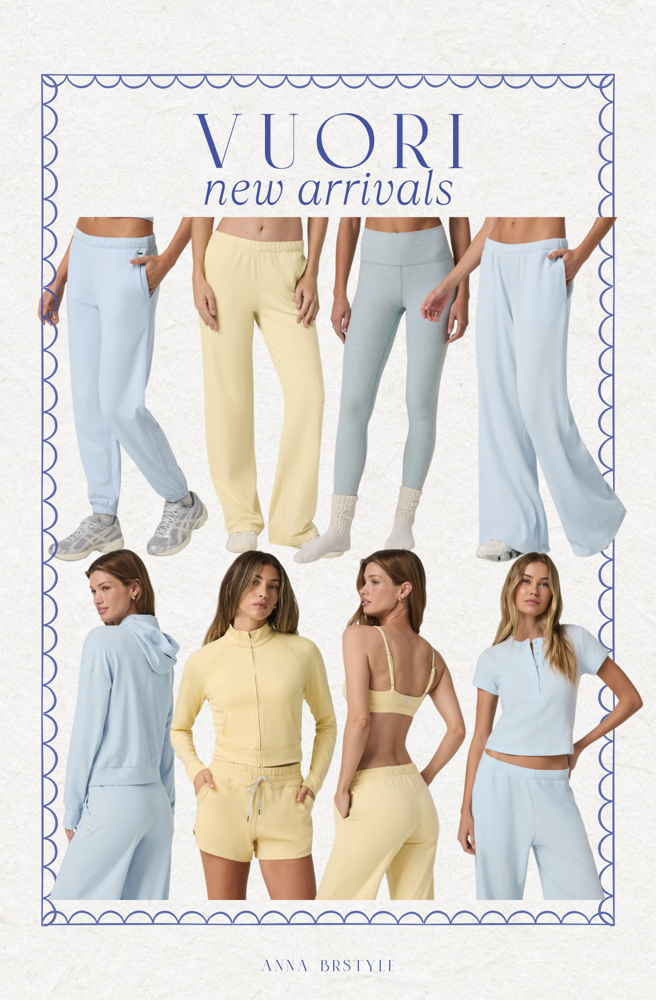 Vuori new arrivals in spring colors, butter yellow, blue, activewear, loungewear, athleisure, annabrstyle. 

 #LTKActive #LTKFindsUnder100